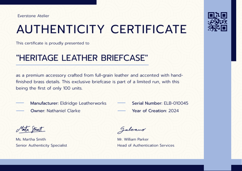 Authenticity Code Authenticity Certificate Templates – Free & Customizable