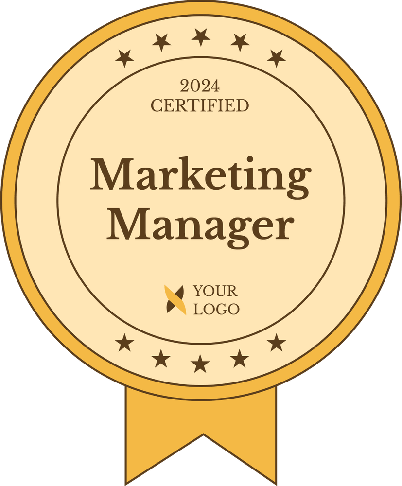 Modern and compact yellow completion badge template