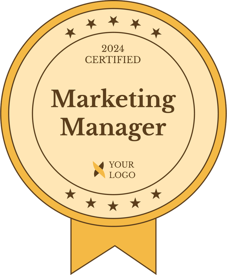 Yellow Completion Ribbon Modern and compact yellow completion badge template