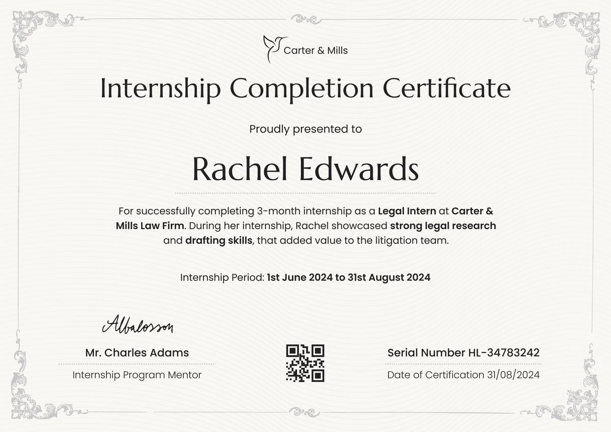 Internship Certificate Templates - Free to Customize & Download