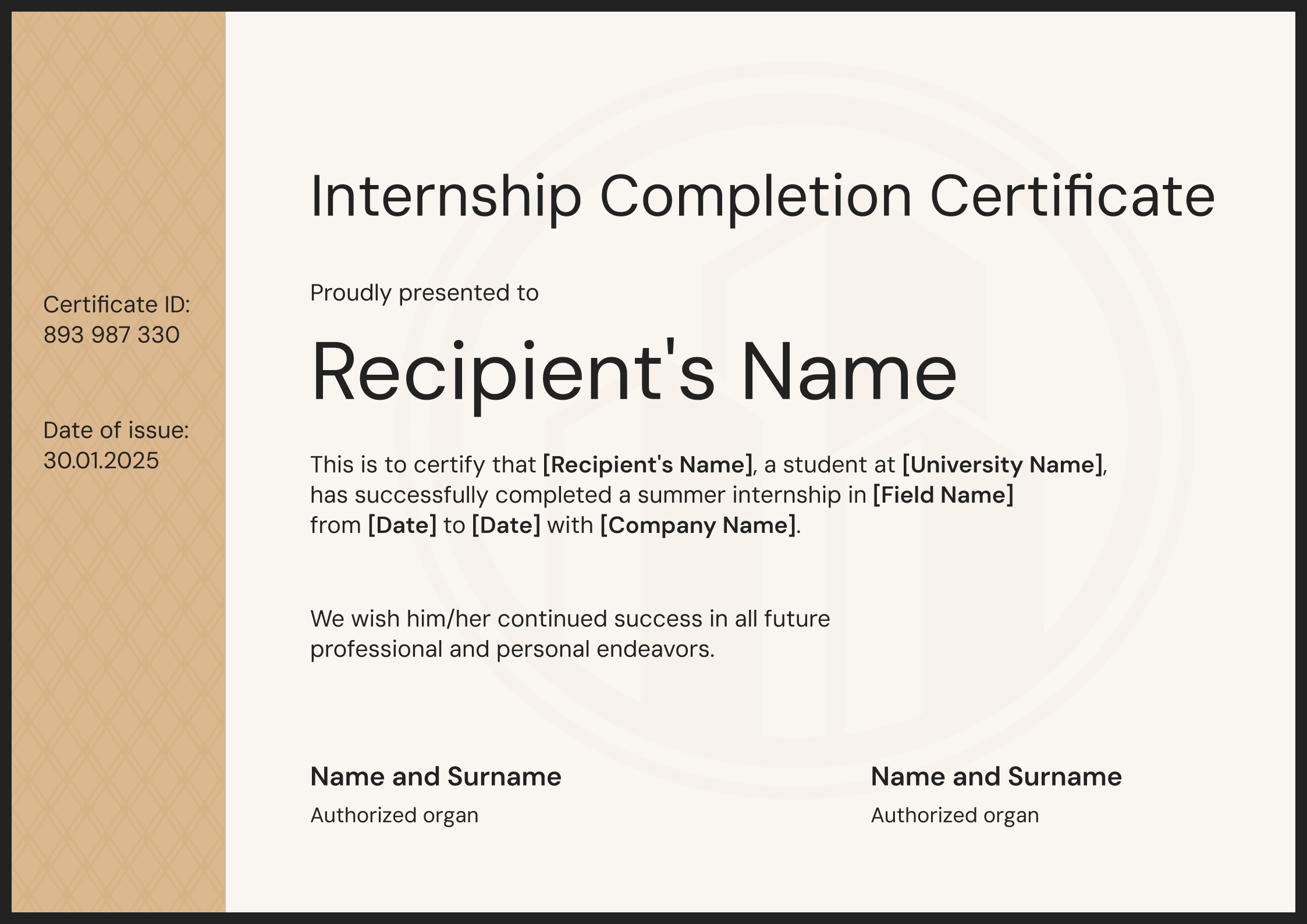 Internship Certificate Templates - Free to Customize & Download