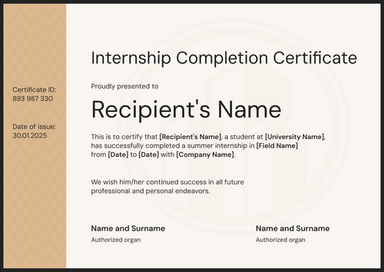 Internship Certificate Templates - Free to Customize & Download