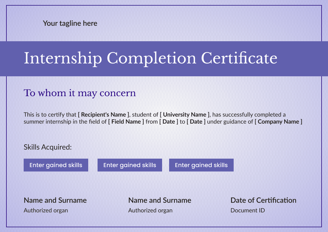 Internship Certificate Templates - Free to Customize & Download