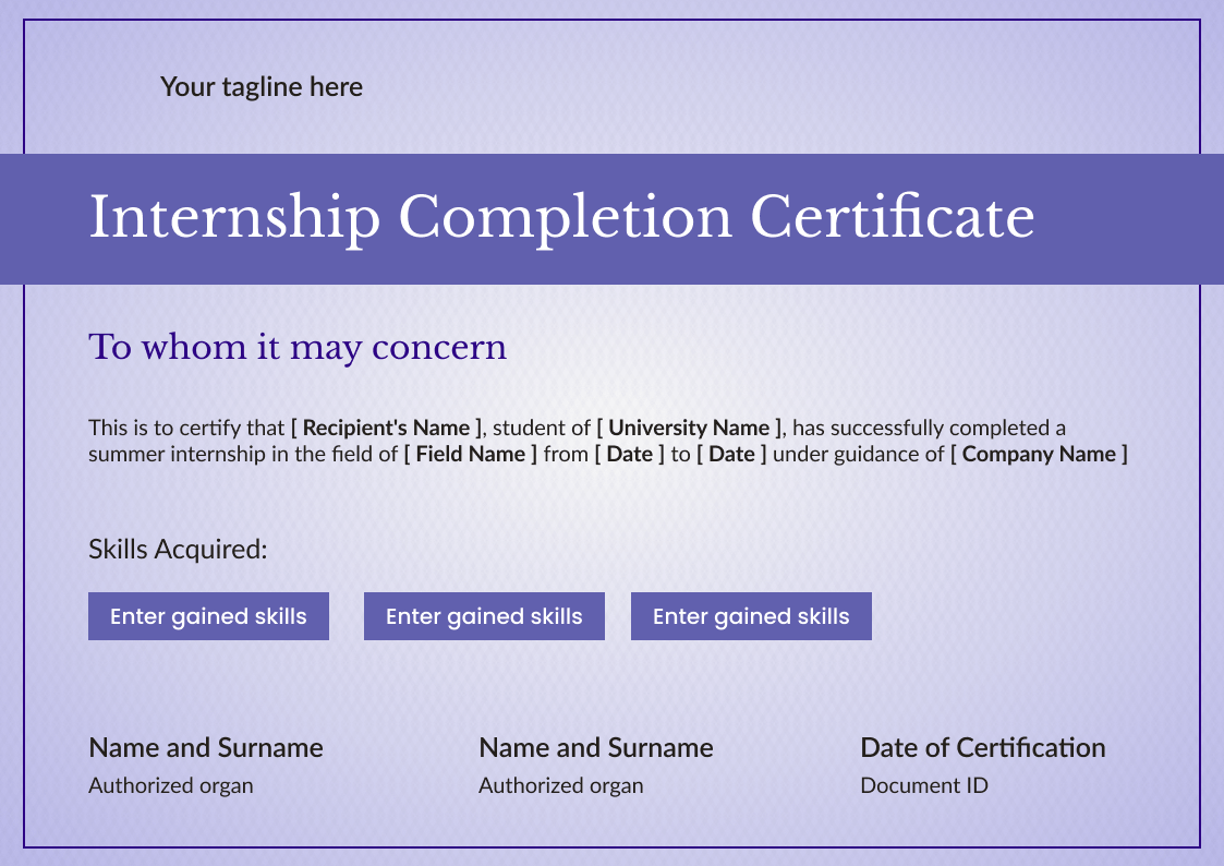 Internship Certificate Templates - Free to Customize & Download