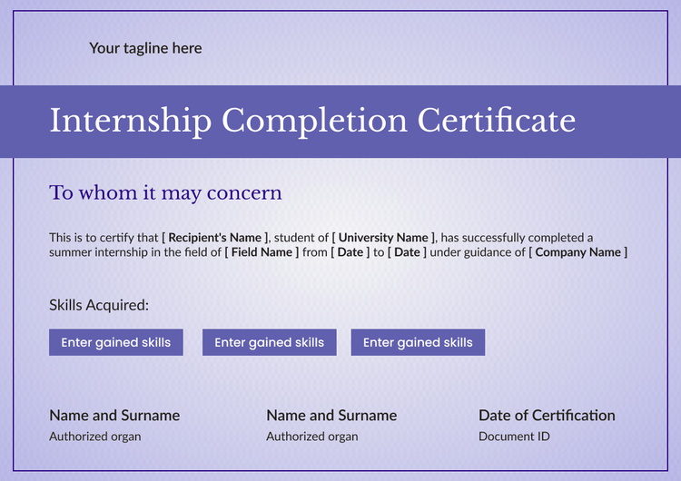 Sample Formal Internship Program Internship Certificate Templates - Free to Customize & Download