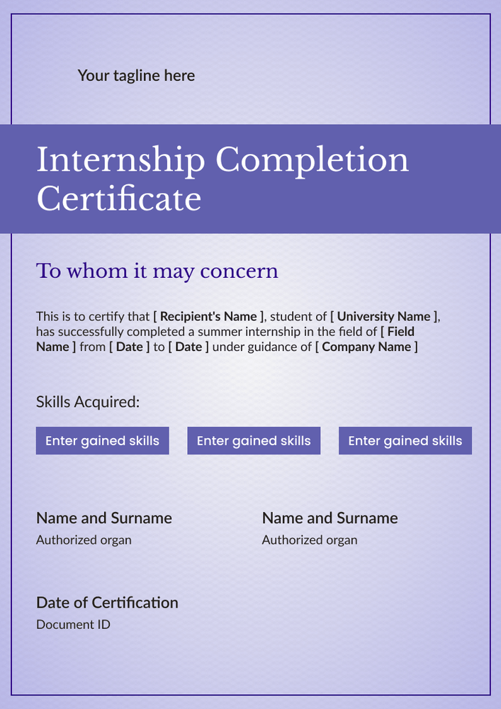 Sample Formal Internship Program Vivid and formal template for internship certificate