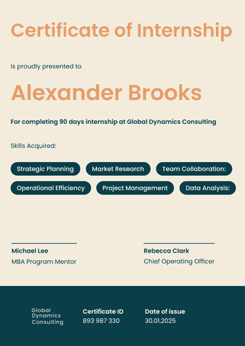 Stylish and modern internship certificate template