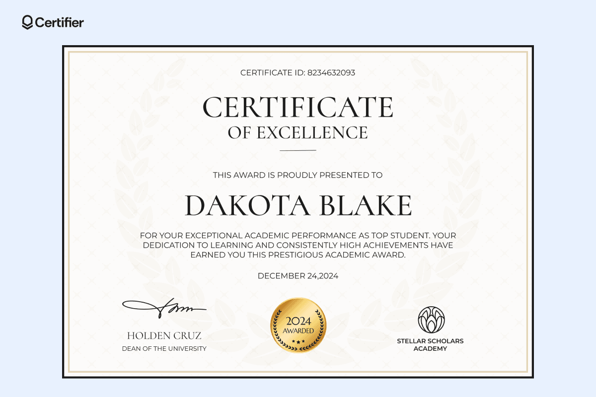 Award Certification Examples 30+ Award Certificate Templates to Use For Free