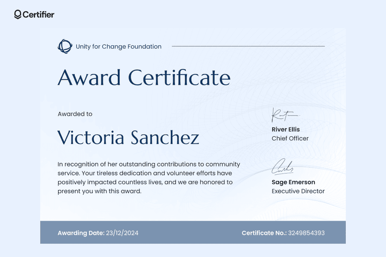 Certification Award Example 30+ Award Certificate Templates to Use For Free