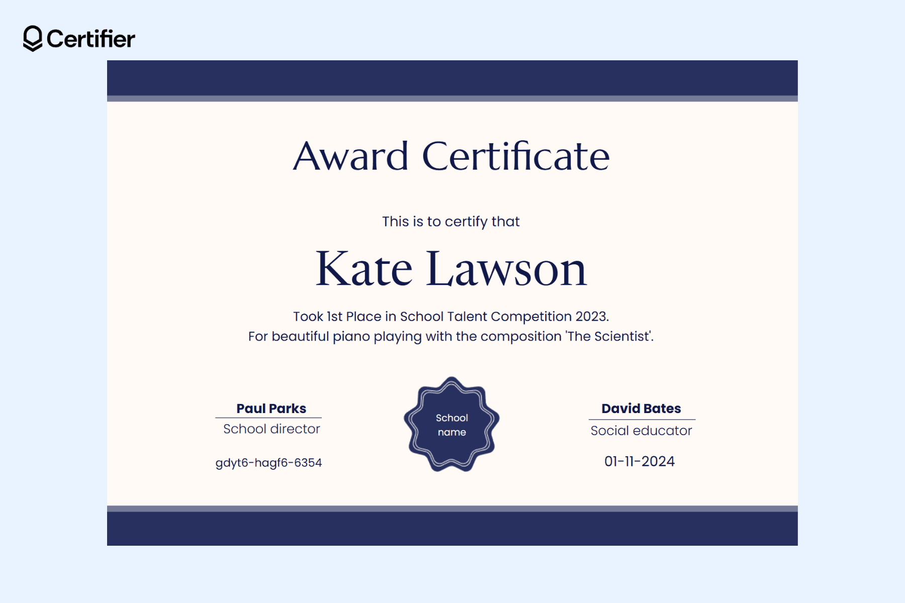 Award Certification Examples Sample Award Certificates Free Award Certificate Templates