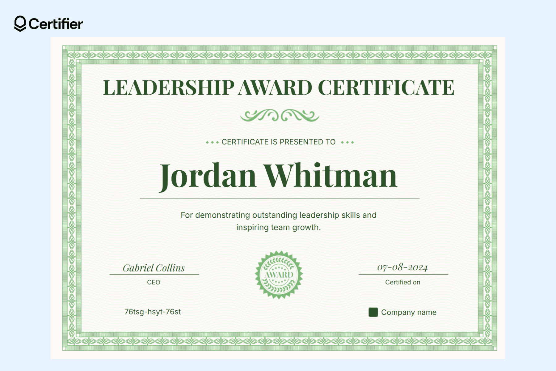 Image 9 for Leadership Award Certificate Template