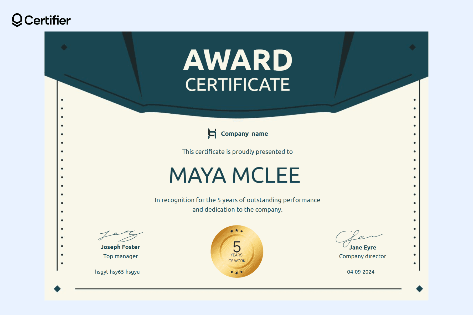 Award Certification Examples 30+ Award Certificate Templates to Use For Free