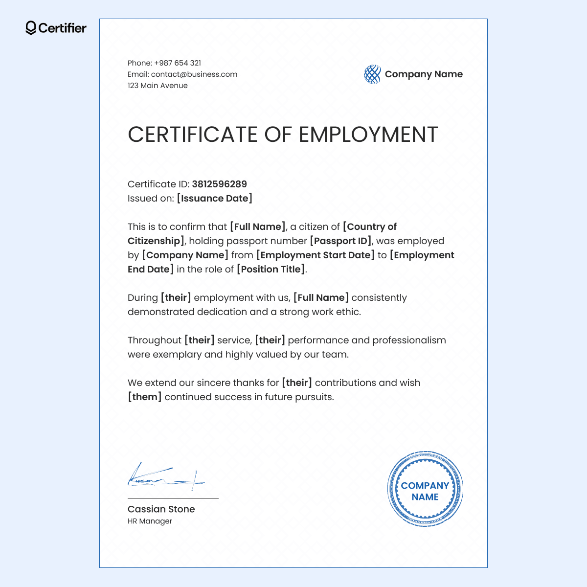 15 Employment Certificate Templates to Get for Free