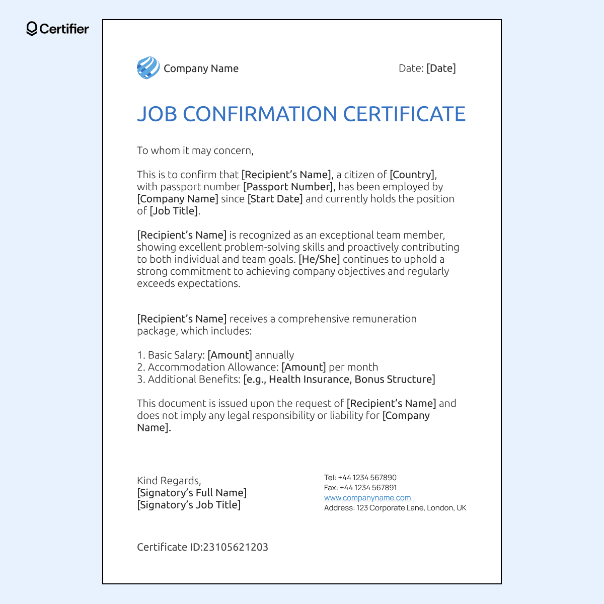 Employee Certification Example 15 Employment Certificate Templates to Get for Free