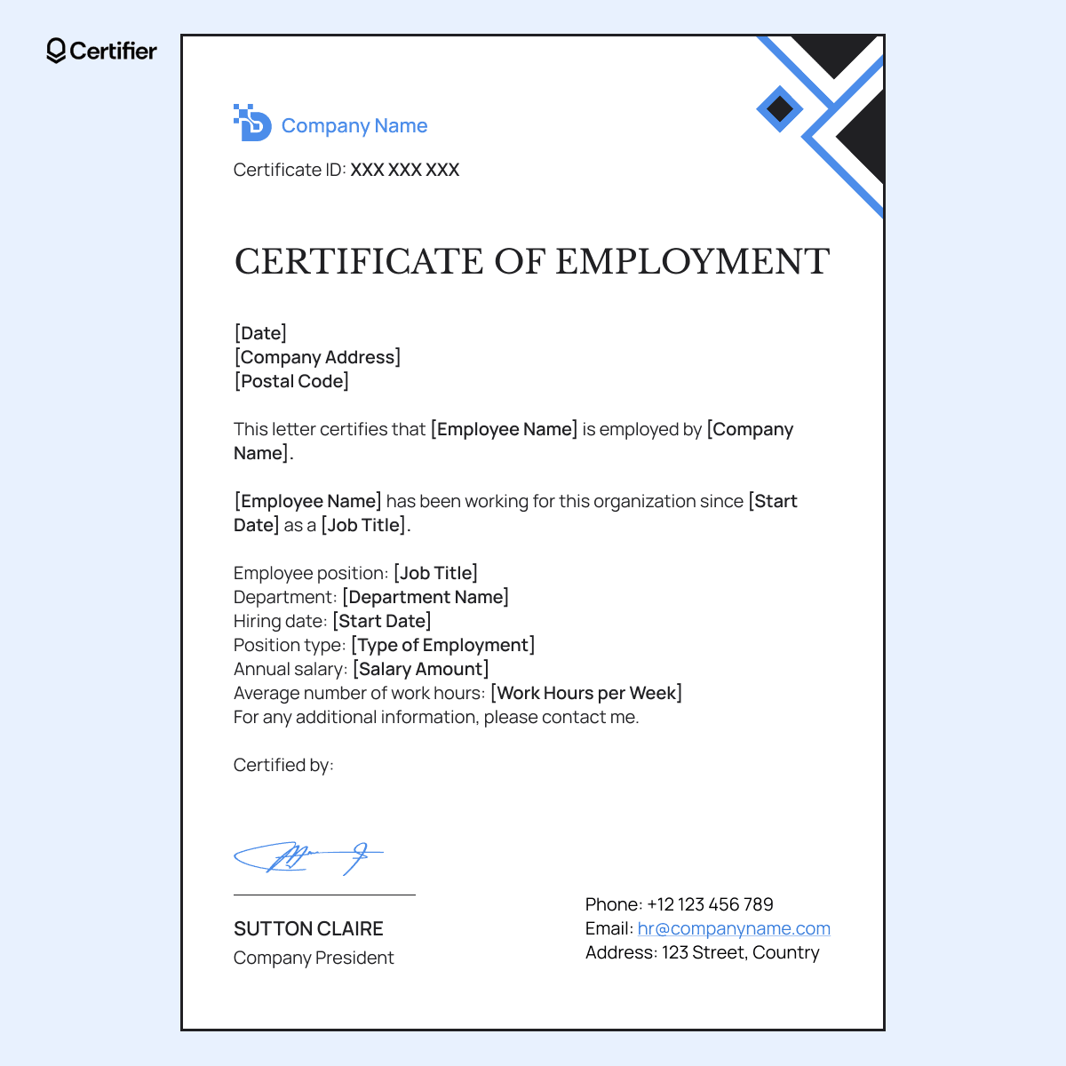 15 Employment Certificate Templates to Get for Free