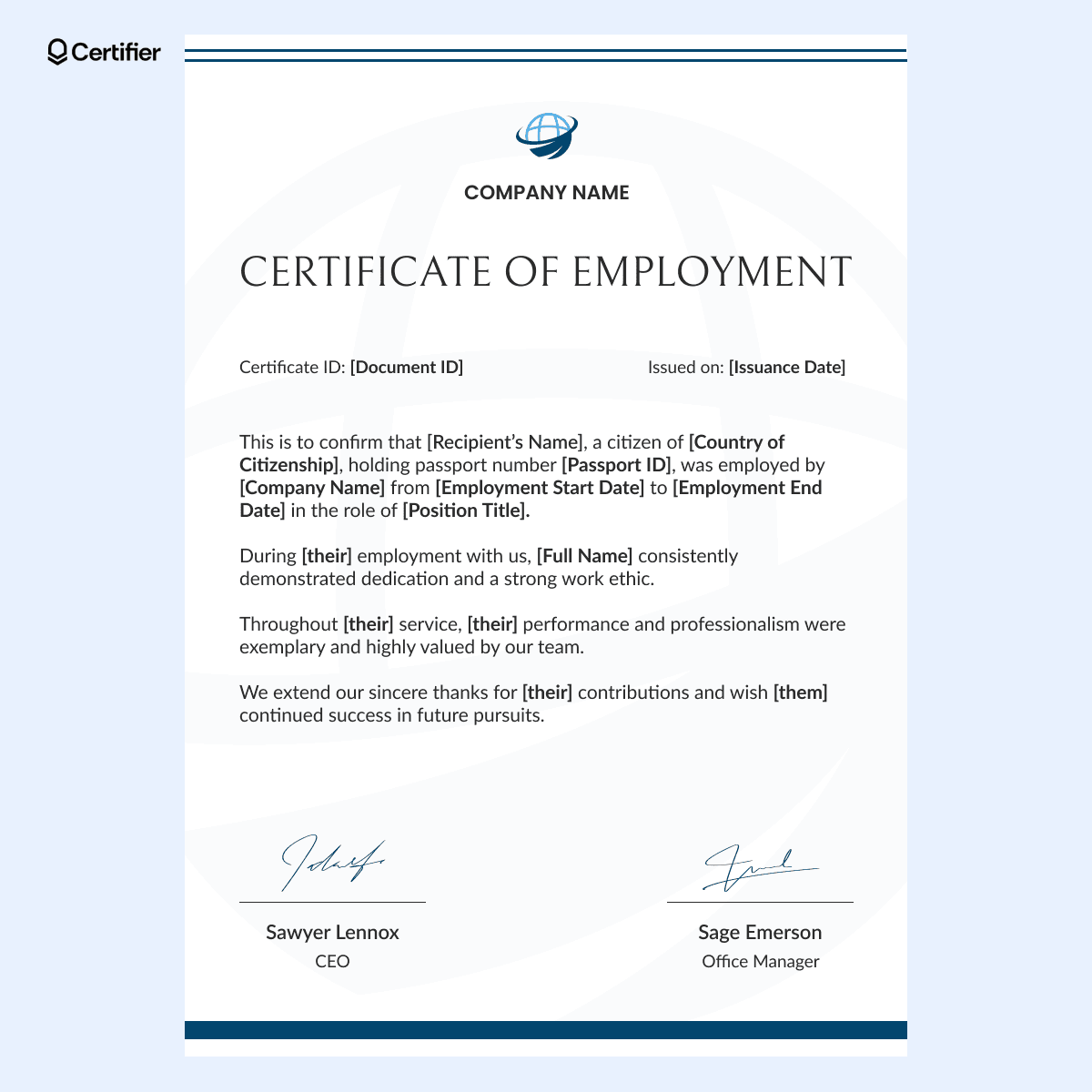 15 Employment Certificate Templates to Get for Free