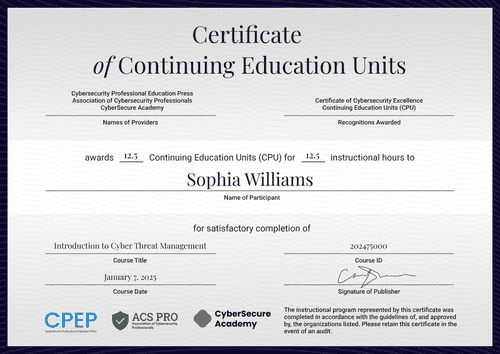 Editable and professional CEU certificate template