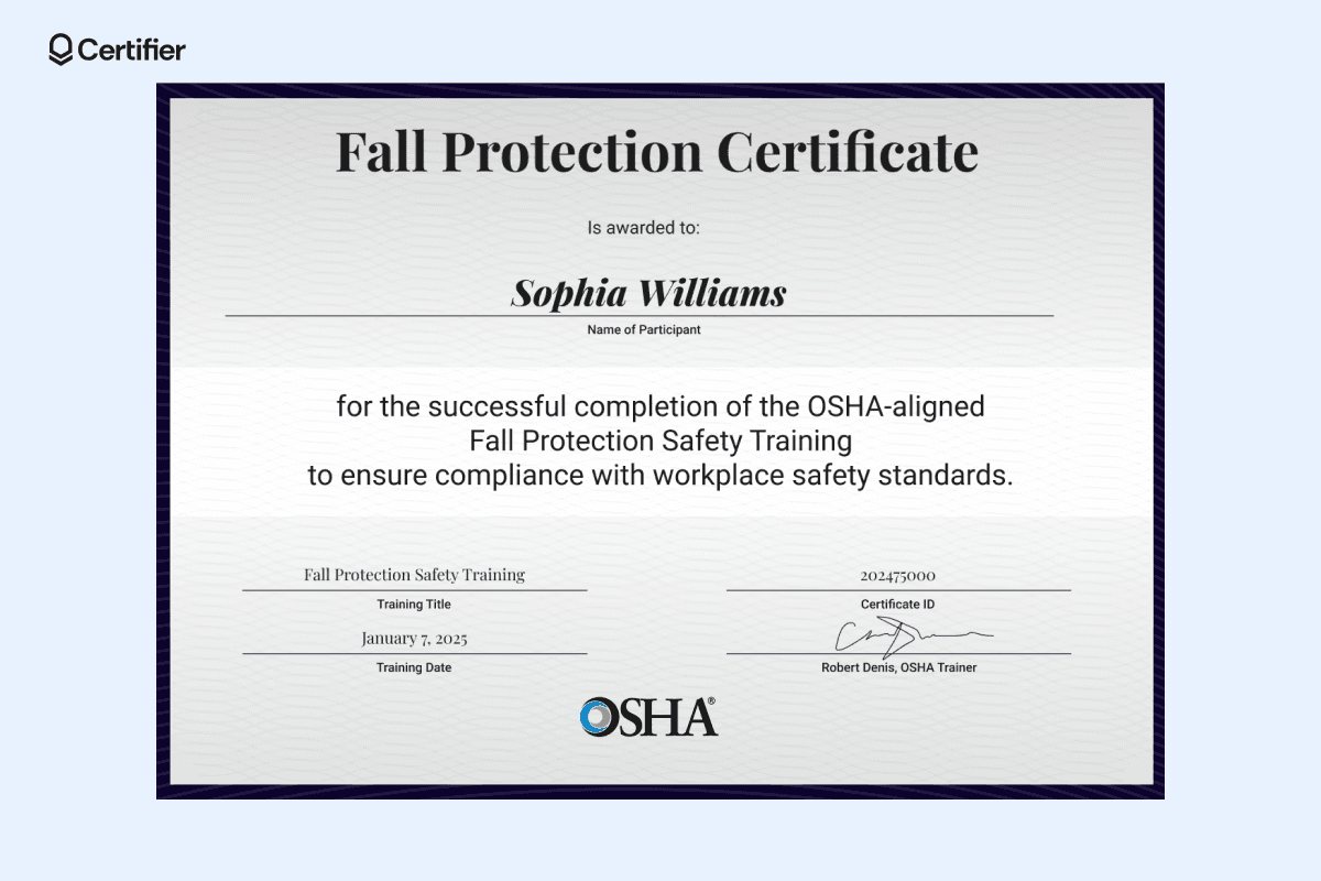15 Fall Protection Certificate Templates to Edit and Download