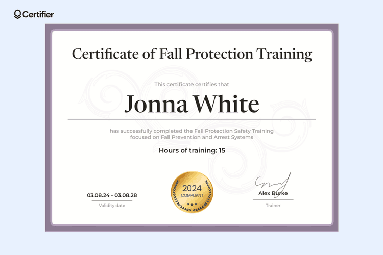 Image 2 for Fall Protection Certification Template