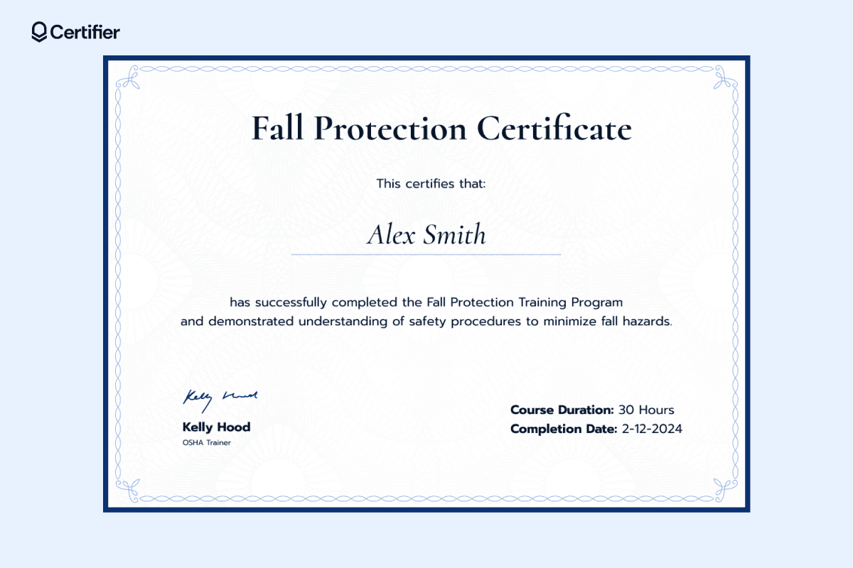 Image 10 for Fall Protection Certification Template