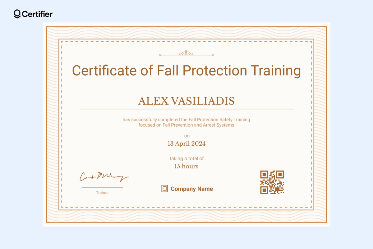 15 Fall Protection Certificate Templates to Edit and Download