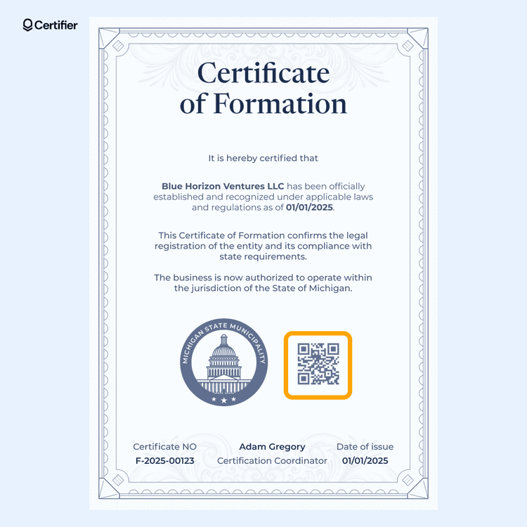 Certificate of Formation: Definition, Uses, Elements