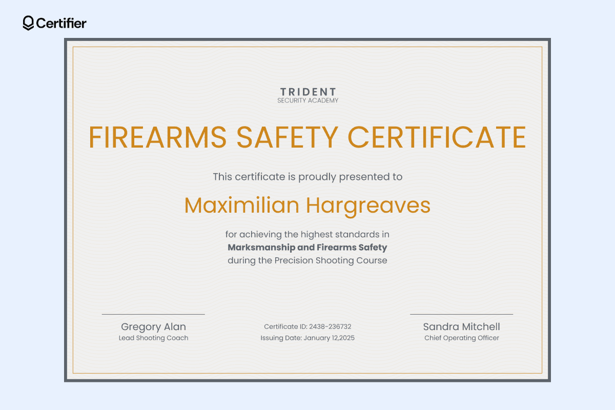 12 Firearms Safety Training Certificate Templates