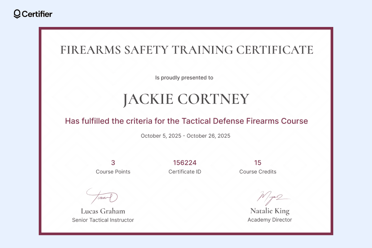12 Firearms Safety Training Certificate Templates