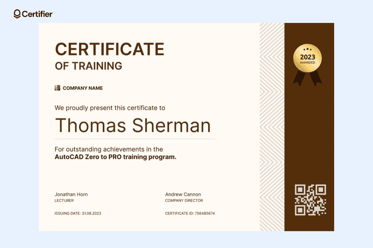 25 Free Training Certificate Templates