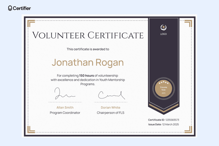 15 Volunteer Certificate Template Options to Use for Free