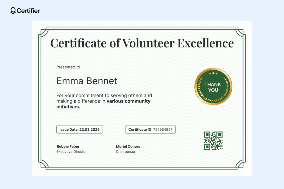 15 Volunteer Certificate Template Options to Use for Free