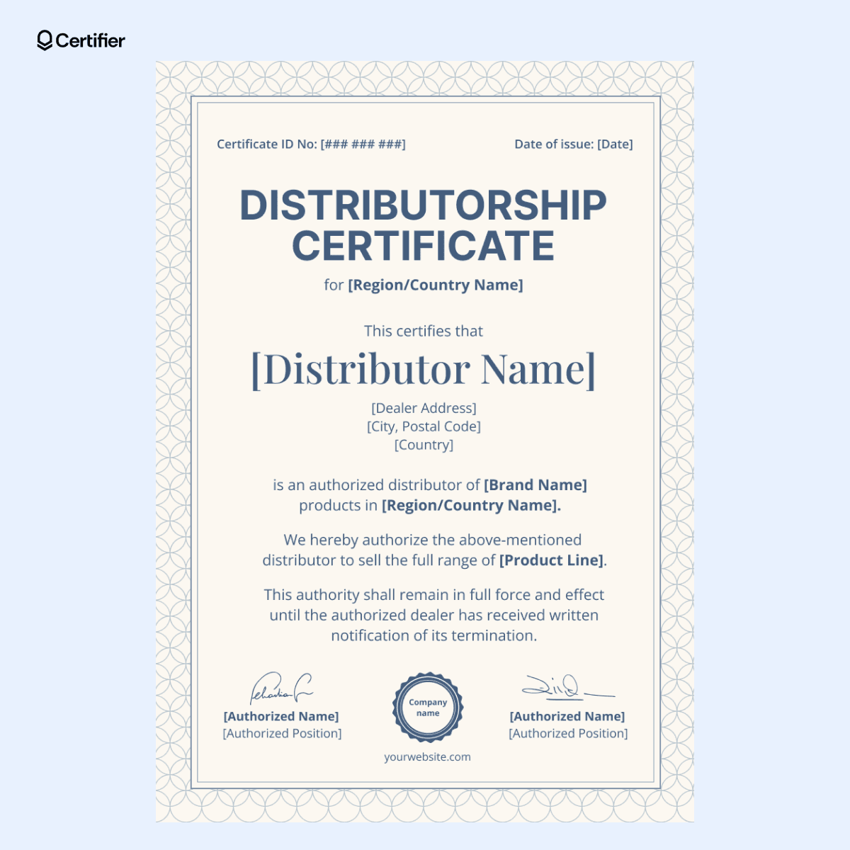 15 Free Authorized Distributor Certificates to Customize 15 Free Authorized Distributor Certificates to Customize