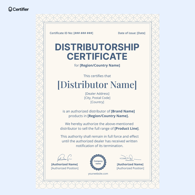 15 Free Authorized Distributor Certificates to Customize 15 Free Authorized Distributor Certificates to Customize