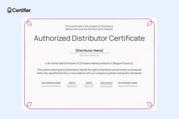 15 Free Authorized Distributor Certificates to Customize 15 Free Authorized Distributor Certificates to Customize