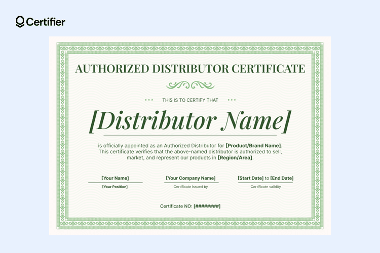 15 Free Authorized Distributor Certificates to Customize 15 Free Authorized Distributor Certificates to Customize