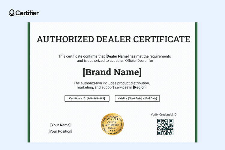 15 Free Authorized Distributor Certificates to Customize