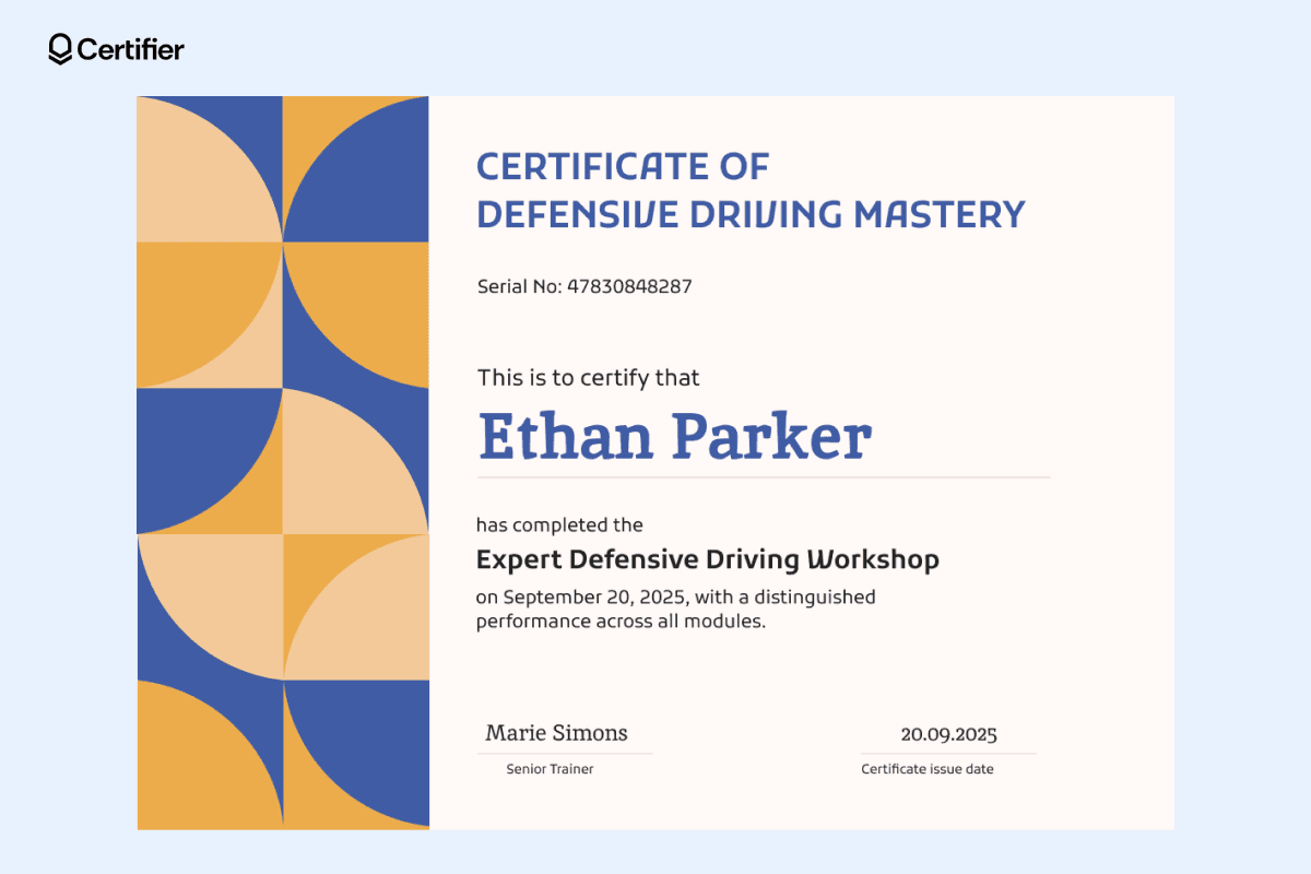 15 Printable Defensive Driving Certificate Templates 15 Printable Defensive Driving Certificate Templates