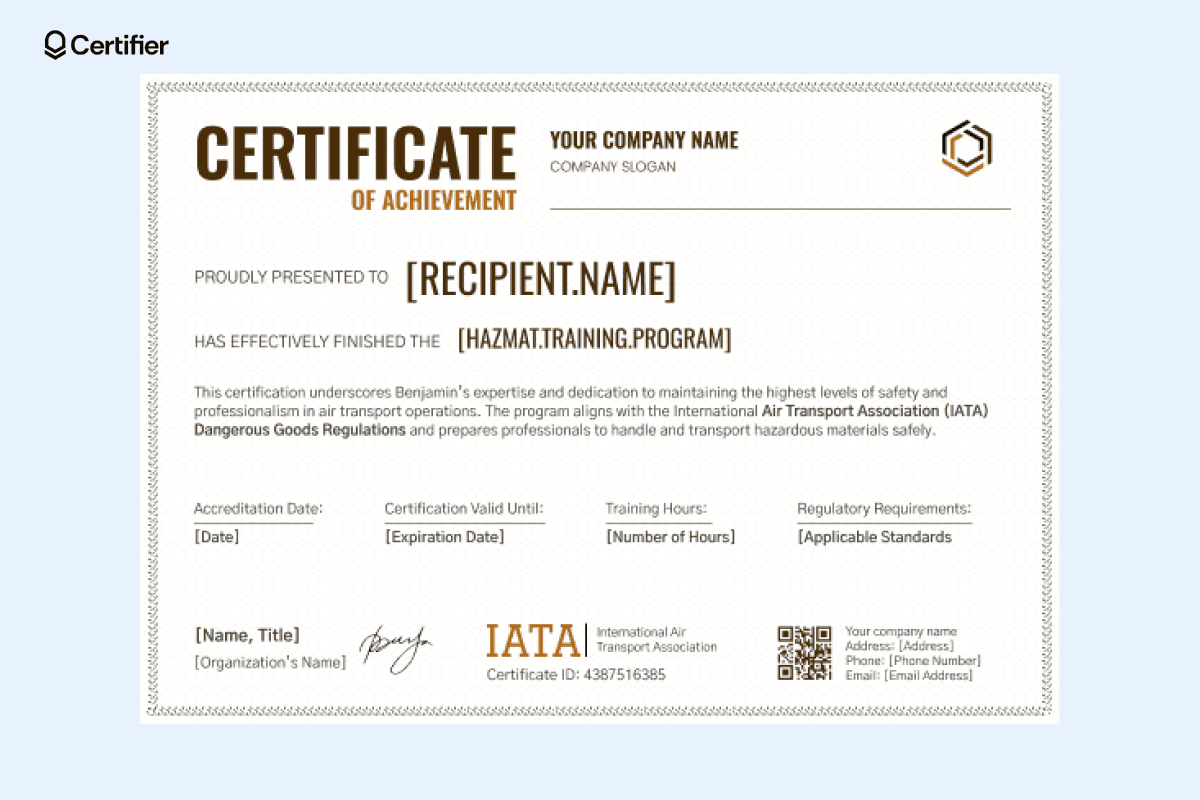 15 HAZMAT Training Certificate Templates to Edit or Download 15 HAZMAT Training Certificate Templates to Edit or Download