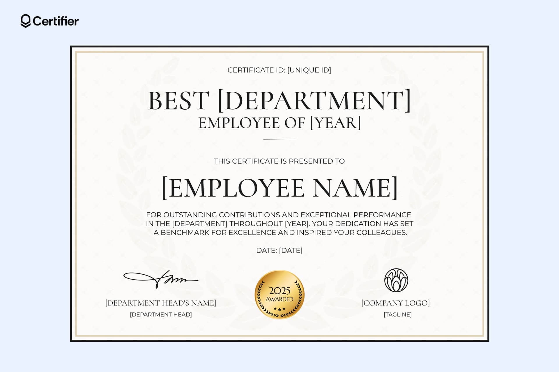 18 Free Employee of the Year Certificate Templates
