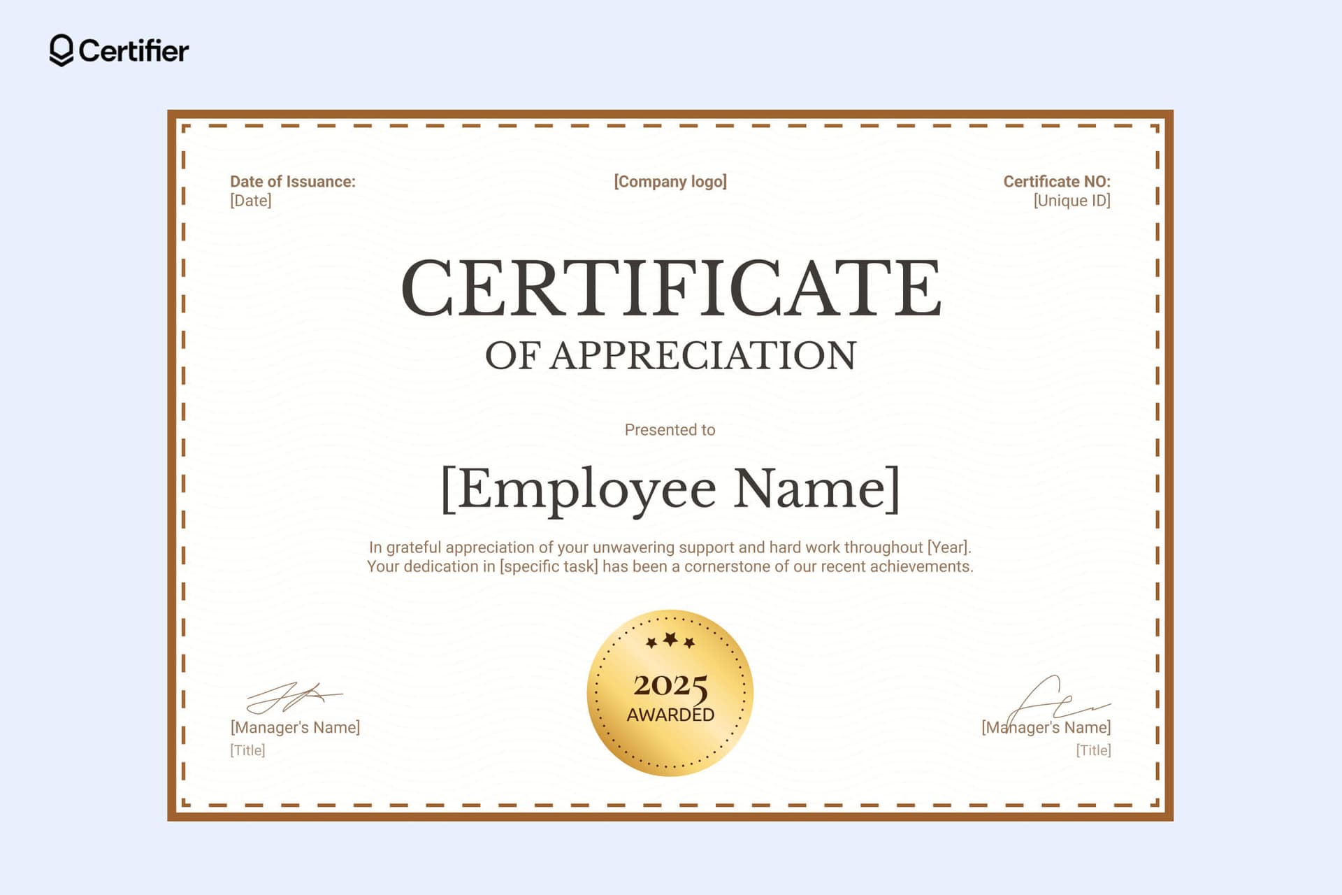 Employee Of The Year Certificate Template Free