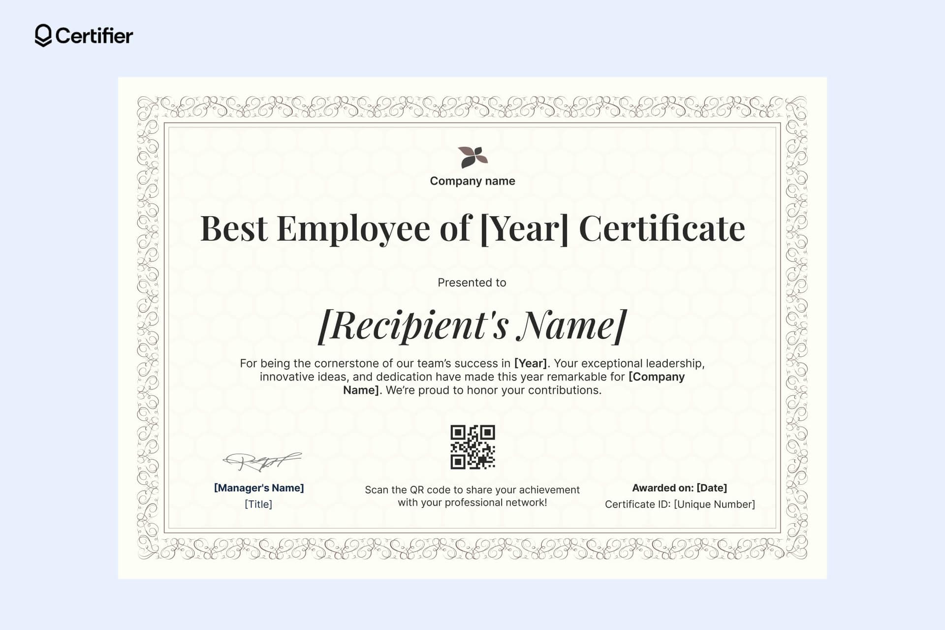 18 Free Employee of the Year Certificate Templates