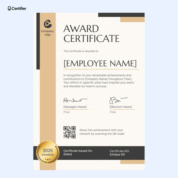 18 Free Employee of the Year Certificate Templates