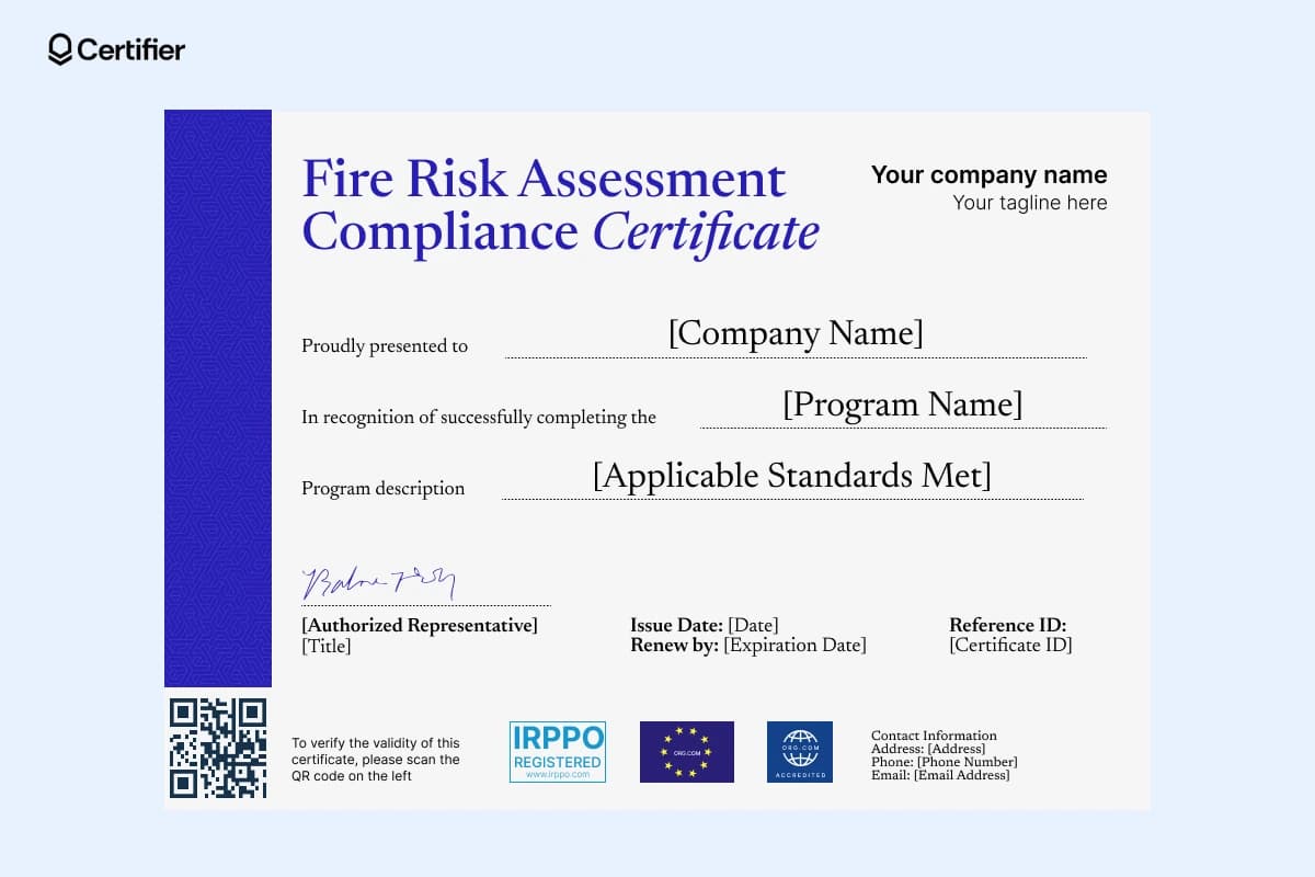 15 Free Fire Safety Certificate Templates (+ Guide)