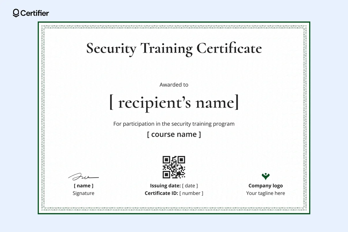 15 Free Security Training Certificate Templates