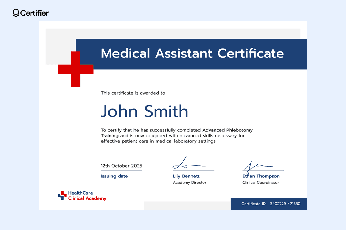 15 Free & Printable Medical Assistant Certificate Templates