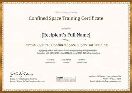 Functional and professional confined space training certificate template Functional and professional confined space training certificate template