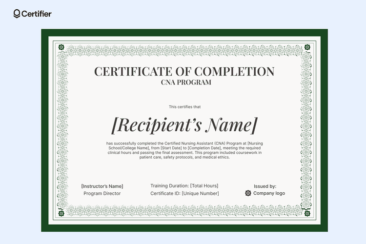 15 Free Printable Nursing Certificate Templates