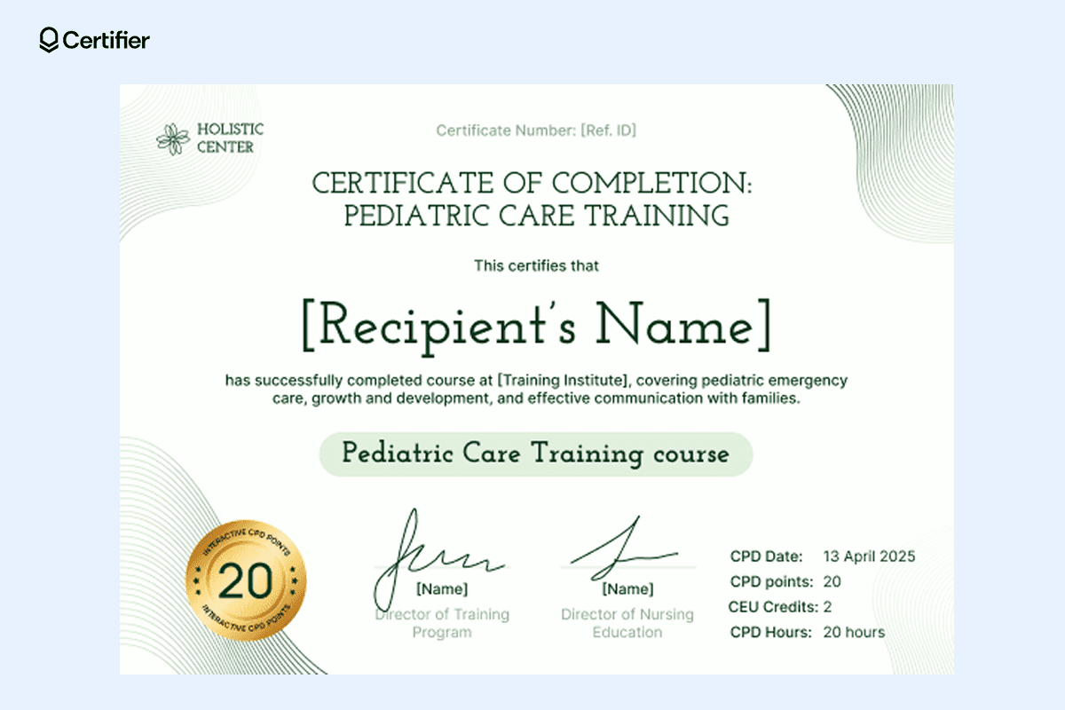 15 Free Printable Nursing Certificate Templates