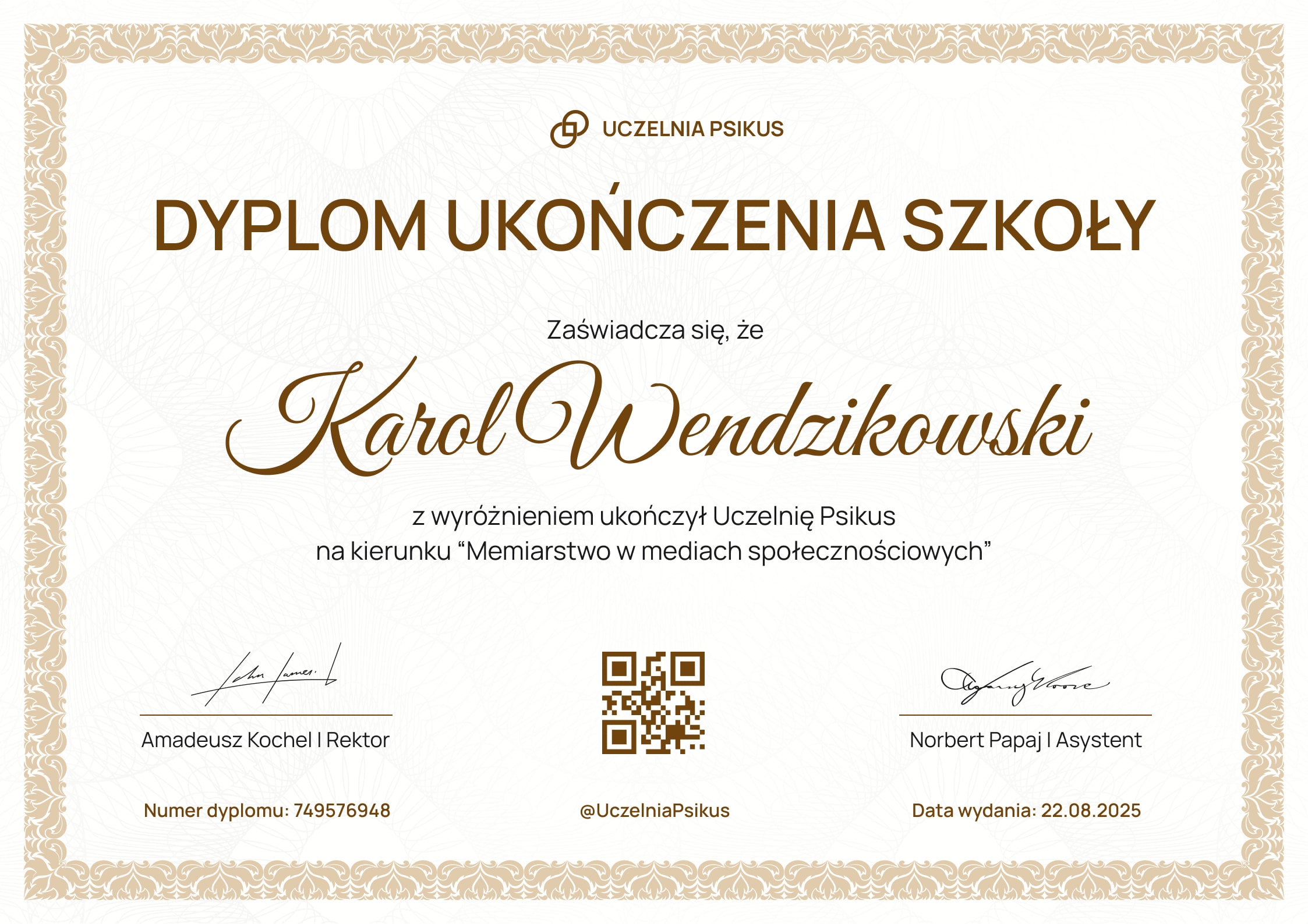 Darmowe dyplomy do edycji i druku - Word lub Docs