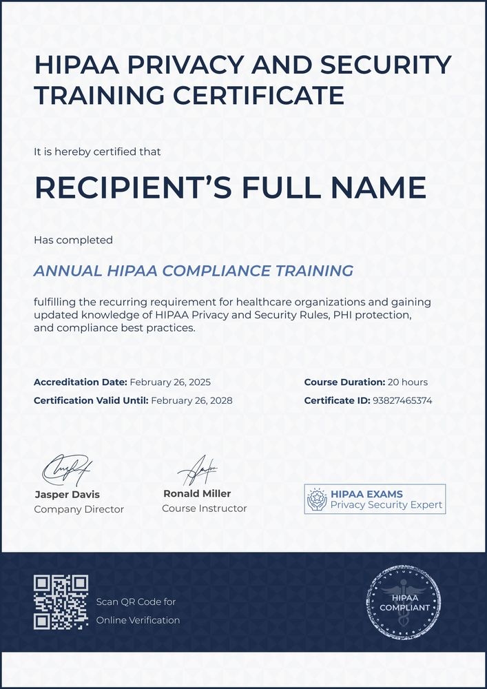 Image 6 for Hipaa Training Certificate Template